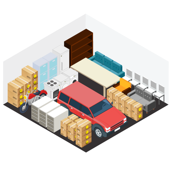 Inside a 20x20 storage unit